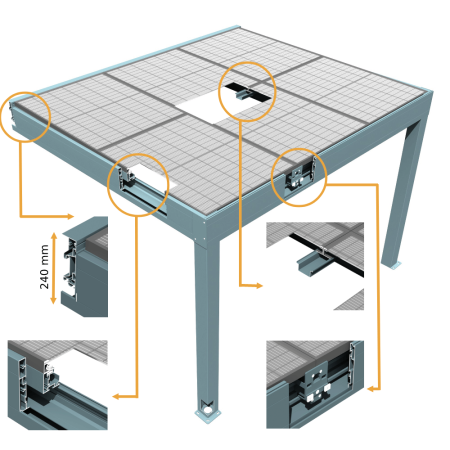 Pergola solaire Heliolite encombre