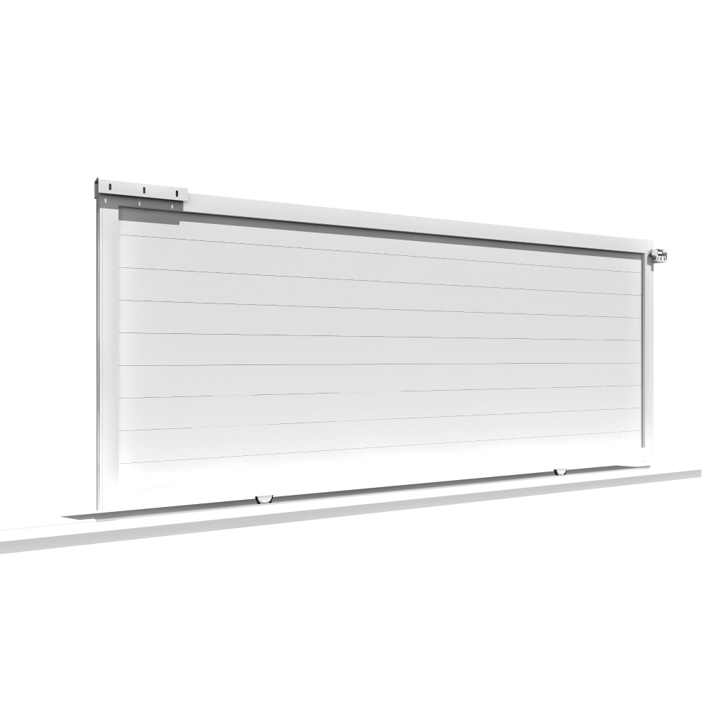 Portail coulissant plein L 3000 x H 1692 mm – Blanc satiné RAL9010