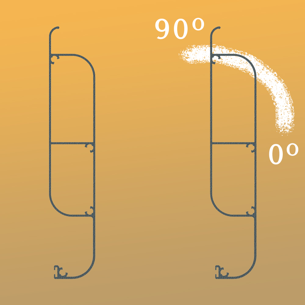 Lames orientables de 0° à 90°